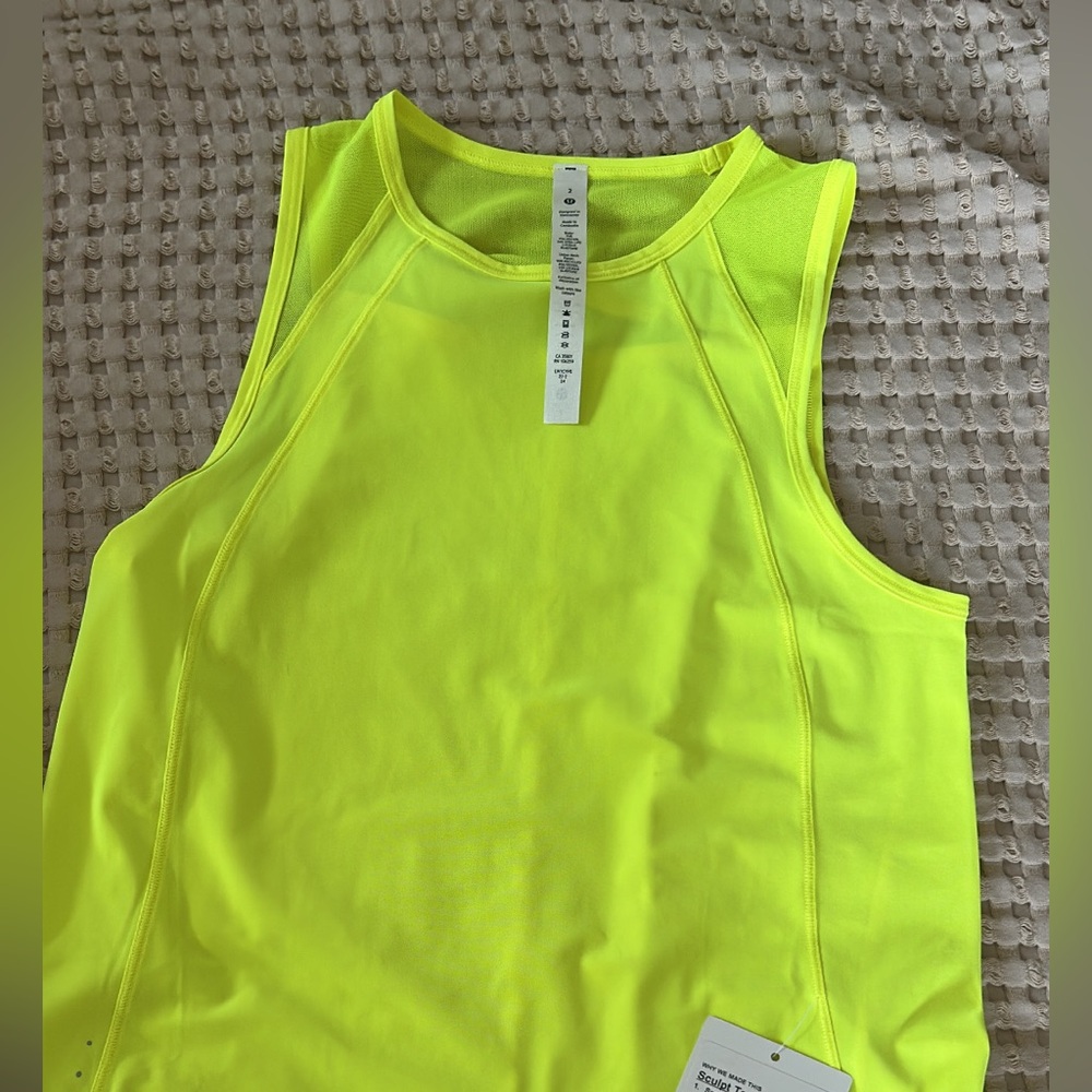 Lululemon Athletica Yellow Fitted Sleeveless Tank Top